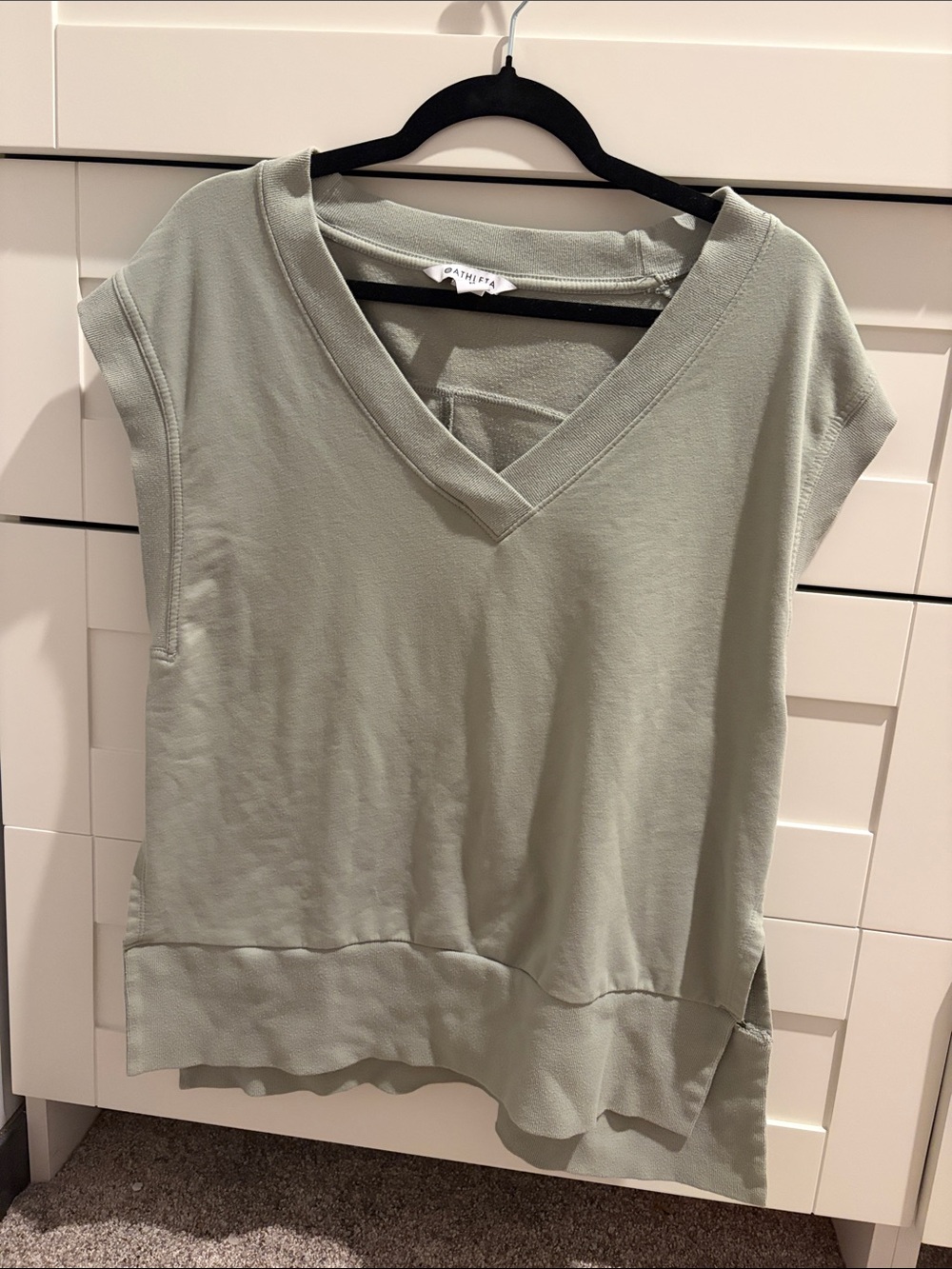 Athlete Light Sage V-Neck Sleeveless Top